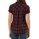 thumbnail image 3 of Camisas de cuadros para mujer INSPIRE CHIC con cuello de punta y botones, talla 3XL, rojo y negro, 3 of 7