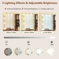 thumbnail image 4 of USIKEY Large Vanity Set with 10 LED Lights for Bedroom, Makeup Table with 3-Drawer Chest, Cushioned Stool, Rustic BrownYSZT030FD, 4 of 8