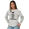 thumbnail image 4 of Keep Calm Love St Bernards Dog Joke Long Sleeve TShirt Men Women Brisco Brands X, 4 of 5
