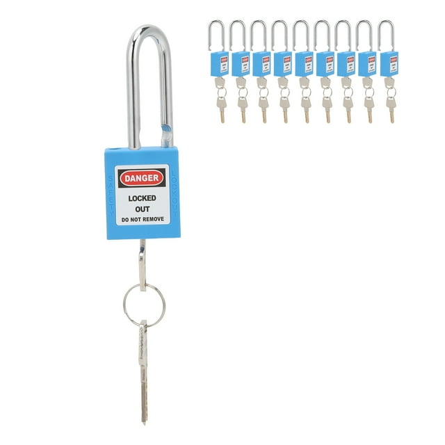 Lockout Tagout Kit, 10 Sets 1.5in Padlocks Steel Beam Insulated Lock Set Security With 20 Keys For Industry Machine Manufacturing
