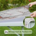 thumbnail image 6 of White Gray Rose Gold Marble Pattern Square Fitted Tablecloth with Elastic Edge,Square Table Cover,Washable Elastic Table Cover for Home Kitchen Party Decor 34"x34", 6 of 6