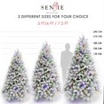 thumbnail image 2 of Pre-Lit Christmas Tree Artificial Snow Flocked Pine Tree Warm-White & Multicolored Lights, 8 Mode Functions,Metal Base,Home, Party Decoration 5FT, 2 of 6