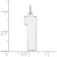 thumbnail image 4 of Sterling Silver Silver/Rhodium-Plated Polished Number 1 Charm (Width 5.5) (Length 27.83) - Jbsp, 4 of 5
