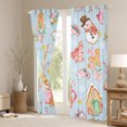 thumbnail image 3 of Feelyou Merry Christmas Child Black Out Curtains, Winter Coffee Cake Curtains Pack of 2 (42x63 Each), Cartoon Xmas Tree Cabin Bedroom Curtains, Blackout Curtains Bedroom Decor, 3 of 6