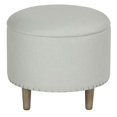 thumbnail image 1 of Cortesi Home Hosta Storage Ottoman, 19" Round, Beige Linen, 1 of 4