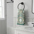 thumbnail image 2 of Unique Bargains 29 x 13 Inch Cotton Floral Jacquard Hand Towel Green 1pc, 2 of 6
