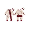 thumbnail image 2 of Gupgi Barboteuse de Noël pour Bébé Fille Imprimé Gingerbread Cane Manches Longues et Bandeau, 2 of 9