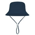 thumbnail image 4 of Ponceau Baby Sun Hat UPF 50+ Sun Protection Summer Beach Hat Cute Baby Bucket Hat Wide Brim Toddler Sun Hats for Boys Girls Navy Solid S, 4 of 5