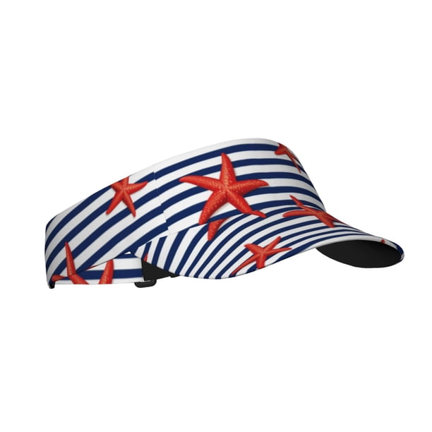 Balery Starfish Navy Blue Stripe Gorra deportiva con visera ajustable para mujer y hombre (talla única)