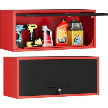 MIDOQIN Metal Garage Wall Cabinet,  Garage Storage Cabinet with Locking Doors and Adjustable Shelves Heavy Duty Wall Tool Cabinetfor Garage,Warehouse ,Basement