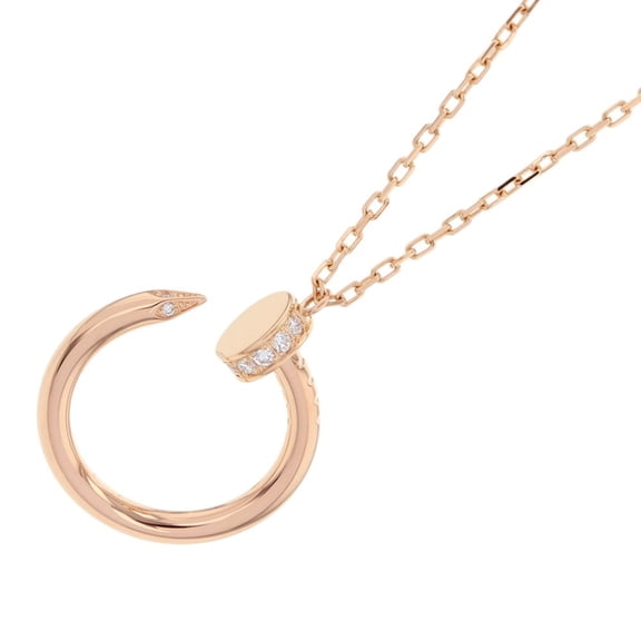 Pre-Owned Cartier Juste un Clou Pendant Necklace with 14 Diamonds (0.12ct total) in 18K Pink...