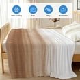 thumbnail image 4 of Brown White Ombre Cooling Blanket,Lightweight Breathable Summer Throw Blanket with Double Sided Cold Effect,Vintage Farmhouse Abstract Striped Picnic Blankets Bed Sheet for Hot Sleepers 30"x40", 4 of 8