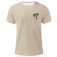 thumbnail image 4 of Dagegui Men's Crewneck T-Shirt Short Sleeve Summer Casual Loose Fit Shirts Trendy Palm Tree Graphic Tee Tops Khaki XXXXXL, 4 of 4