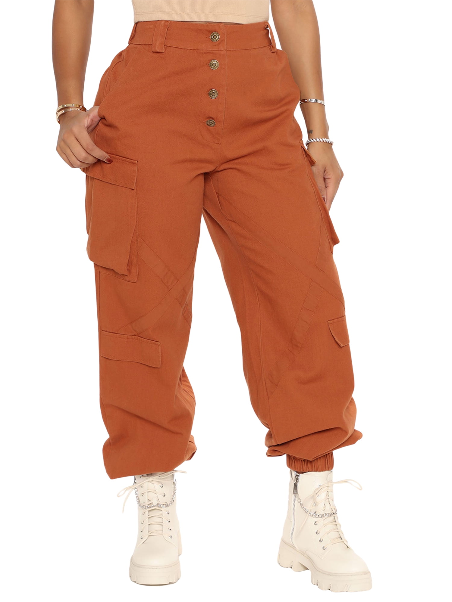 GuliriFei Women Y2k Baggy Pocket Cargo Pants Vintage High Waist Joggers