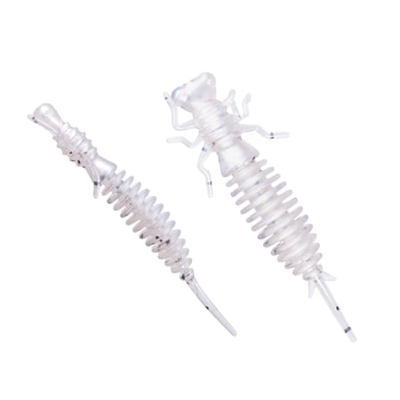 Dragonfly Soft Plastic 2 Inches Pin Tail Fishing Tackle Two Tone Bionic Insect for Bass and Panfish White