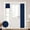 Navy, variant on 100% Linen Sidelight Curtains for Front Door W12xL68 Inch