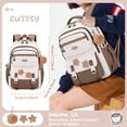 thumbnail image 3 of Cute Casual College School Bookbags, Large‑Capacity Lightweight Backpack, Travel Daypack for Teens, Coffee, 3 of 7