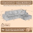 thumbnail image 3 of Kosynda 111" Cloud Sectional Sofa with L-Shape Chaise, Boneless Modular Couch with Deep Seat for Living Room, Reception Spaces, Khaki, Right Facing Chaise, 3 of 11