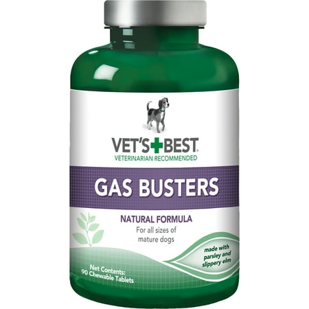 Vet's Best Gas Busters Dog Supplements | Gas, Bloating, Constipation Relief and Digestion Aid for Dogs | 90 Chewable (Best Dogs For Asthma)