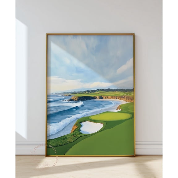 Golf Course Print, Green Sports Wall Art Home Decor #2232, Unframed Poster Size 8x12