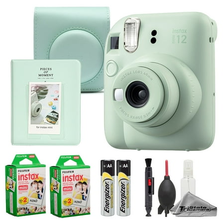 Fujifilm Instax Mini 12 Camera (Mint Green)   Case   Instax Mini Instant Film (40 Sheets)   Cleaning Kit   Mini Photo Album
