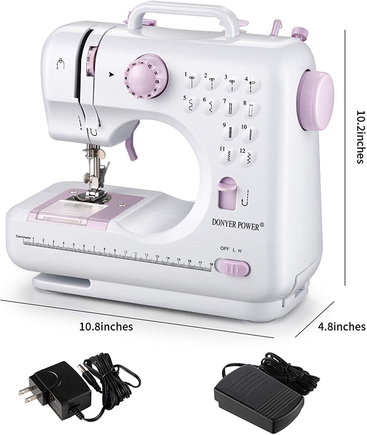 VIFERR Mini Sewing Machine for Beginners and Kids, Sewing Machines with Reverse Sewing and 12 Built-in Stitches, Portable Sewing Machine