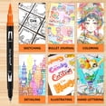 thumbnail image 3 of 76 Dual Brush Marker Pen Set with Zipper Pack, Fine and Brush Tip Artist Colored Markers for Kids, Watercolor Markers for Coloring Books Drawing, Gifts, 3 of 9