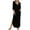 Black, variant on Posijego Women's Long Sleepshirt V Neck Long Sleeve Nightdress Soft Sleepwear Nightgowns with Pockets
