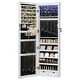 thumbnail image 1 of SONGMICS Armario para joyería con espejo de 6 LED, organizador de armario para joyería montado en puerta o pared con cerradura de 47,2 pulgadas de alto, 2 cajones, 3,9 x 14,6 x 47,2 pulgadas, regalo d, 1 of 5