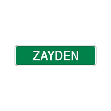 Zayden Boys Children Name Indoor Outdoor Letter Printed Plaque Decoration Label Wall Novelty Aluminum Sign 4"x13.5"