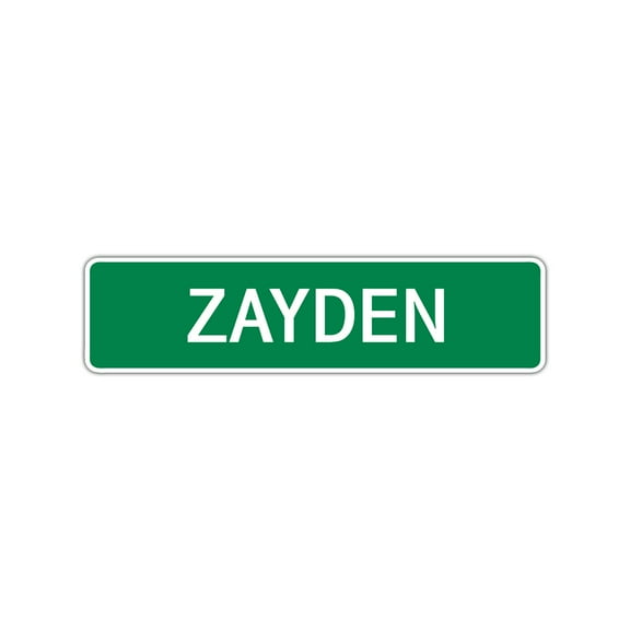 Zayden Boys Children Name Indoor Outdoor Letter Printed Plaque Decoration Label Wall Novelty Aluminum Sign 4"x13.5"