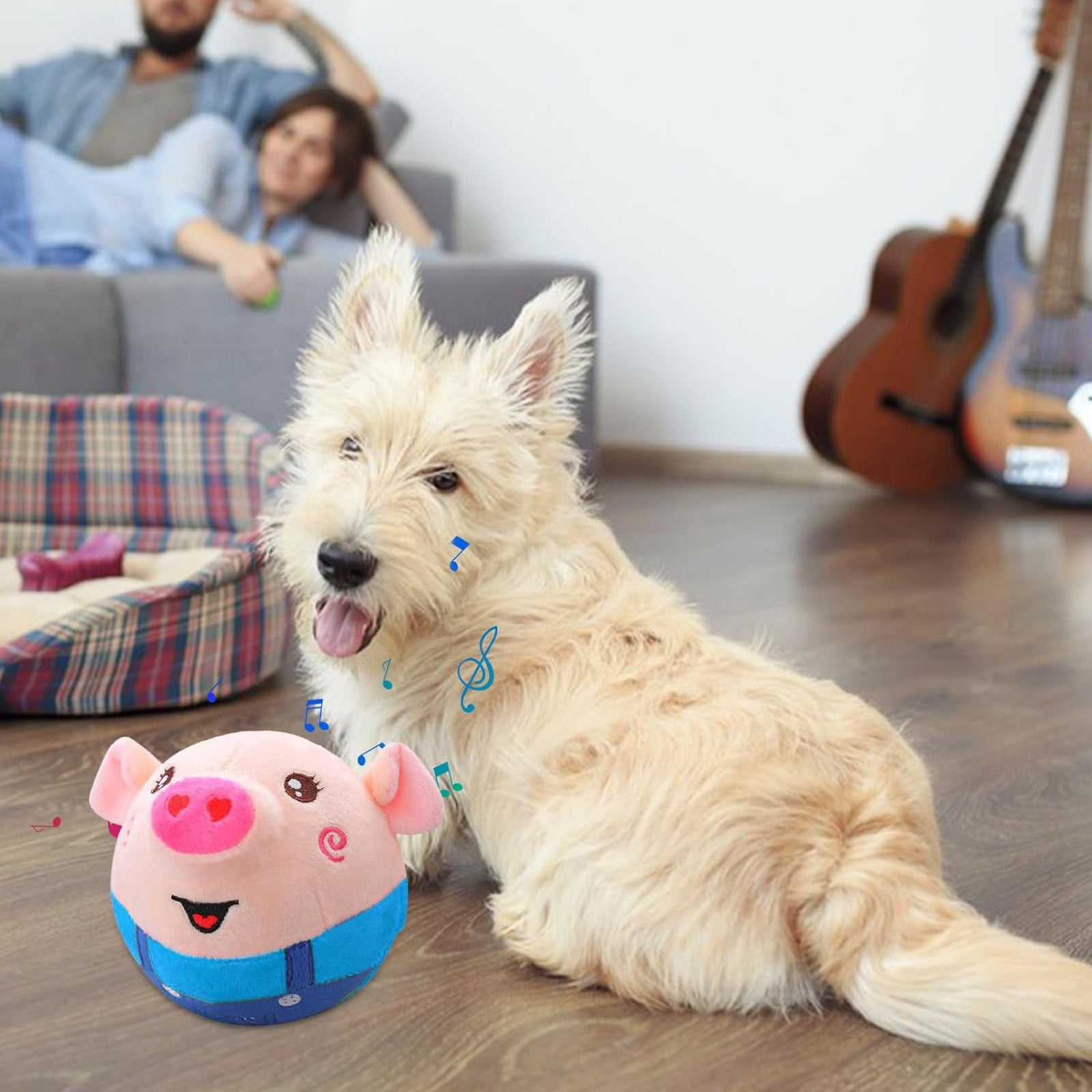 Lekihaqq 3 Packs Interactive Rechargeable Pet Ball with Bouncing Motion & Built-in Music, Automatic Squeaking Dog Toy for Indoor Play, Exercise Fun, Durable Chew Resistant Design, Perfect Pet Gift