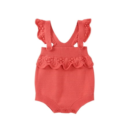 

Bagilaanoe Newborn Baby Girl Knit Rompers Sleeveless Bodysuits 3M 6M 9M 12M Infant Ribbed One Piece Jumpsuit