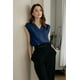 thumbnail image 3 of Blusa EVALESS sin mangas con cuello en V casual de verano para mujer, 3 of 5