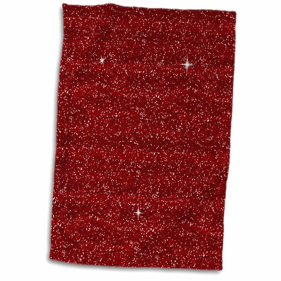 3dRose Red Faux Printed Glitter - Towel, 15 by 22-inch