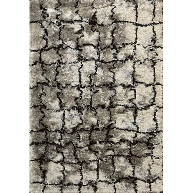 Dynamic Rugs LO353102199 3 x 5 Pi Loft 3102 Rectangle Shag Tapis - 199 Argent & Noir