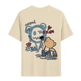 thumbnail image 7 of Men Back Typography Sayings Printed T-Shirt Crewneck Short Sleeve Casual Hop Pullover Tee Tops Beige, 7 of 7