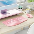 thumbnail image 5 of MEETION Pink Wireless Ergonomic Keyboard and Mouse, Split Arch Keyboard with Cushioned Wrist Palm Rest, Wireless Vertical Mouse, Rechargeable Full Size, for Windows/Mac/Computer/Laptop, 5 of 9