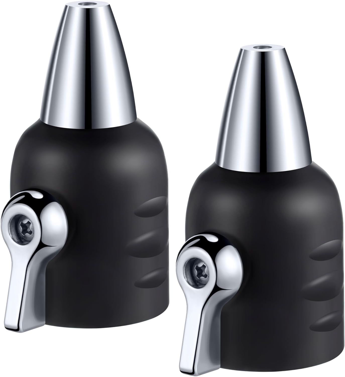 HRTGFD-Jet Nozzle with Shut Off, 3/4" GHT Sweeper Garden Hose End Zinc Nozzle with Shut Off Valve, Water Hose Sprayer Jet for Garden Watering, Car Washing and Sidewalk Sweeping(Black,2 Pack)
