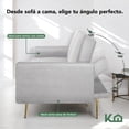 thumbnail image 3 of Sofá Cama Reclinable Para 3 Personas Poliéster Tipo Terciopelo Kingshouse gris 5, 3 of 8
