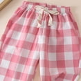 thumbnail image 5 of CONROSES Kids Boys Casual Pants Wide Leg Pant for Child Plaid Elastic Waist Drawstring Cozy Jogger Trousers with Pockets, 5 of 5