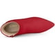 thumbnail image 4 of Botines de Tacón Grueso Allegra K con Cremallera Lateral Punta en Punta para Mujer Rojo 40, 4 of 6