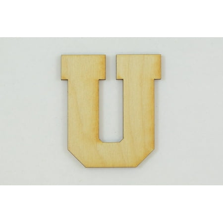 Thick Wood Balusters 1 Pc, 5 Inch X 1/4 Inch Thick Collegiate Font Wood Letters U Easy To Paint Or Decorate For Indoor Use Only ()