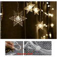 thumbnail image 5 of Christmas Decoration Lights,Snowflake Curtain String Lights 11.5ft 96 LED, Indoor/ Bedroom, 8 Modes Fairy Lights Plug in,Extendable Outdoor Decorative Lights for Christmas Decoration, Wedding(White), 5 of 9