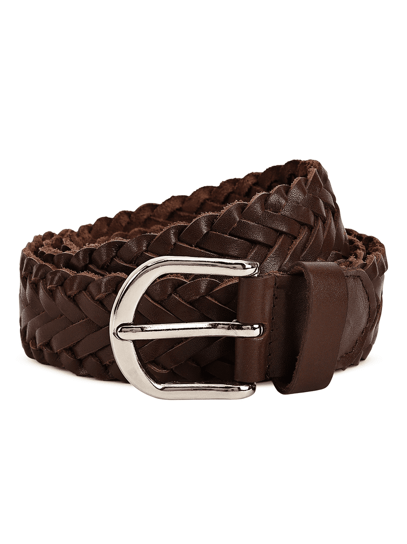 Leatherboss Large Size Braided Leather Belt in Black and  display picture 1