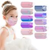 100 Graphic Printing Disposable Mask with Nose Wire for Kids Breathing Protective Girls Tie Dye 3 Ply Face Mask Ear Loop Boys Mouth Cover, for Home, School, and Outdoor