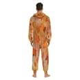 thumbnail image 2 of 1 Piece Adult Onesie Pajamas Cozy & Loose-Fit Sleepsuit Loungewear with Pockets Orange and Brown Autumn Leaves Small, 2 of 7