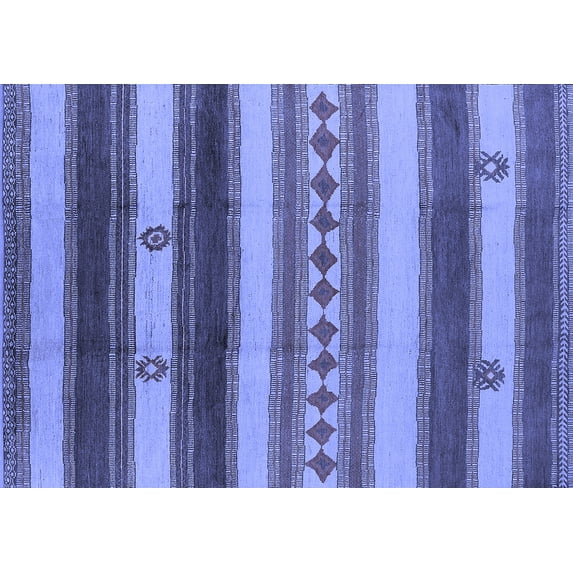 Ahgly Company Indoor Rectangle Southwestern Blue Country Area Rugs, 7' x 9'