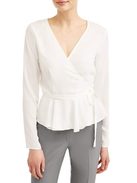 Women's Wrap Peplum Blouse