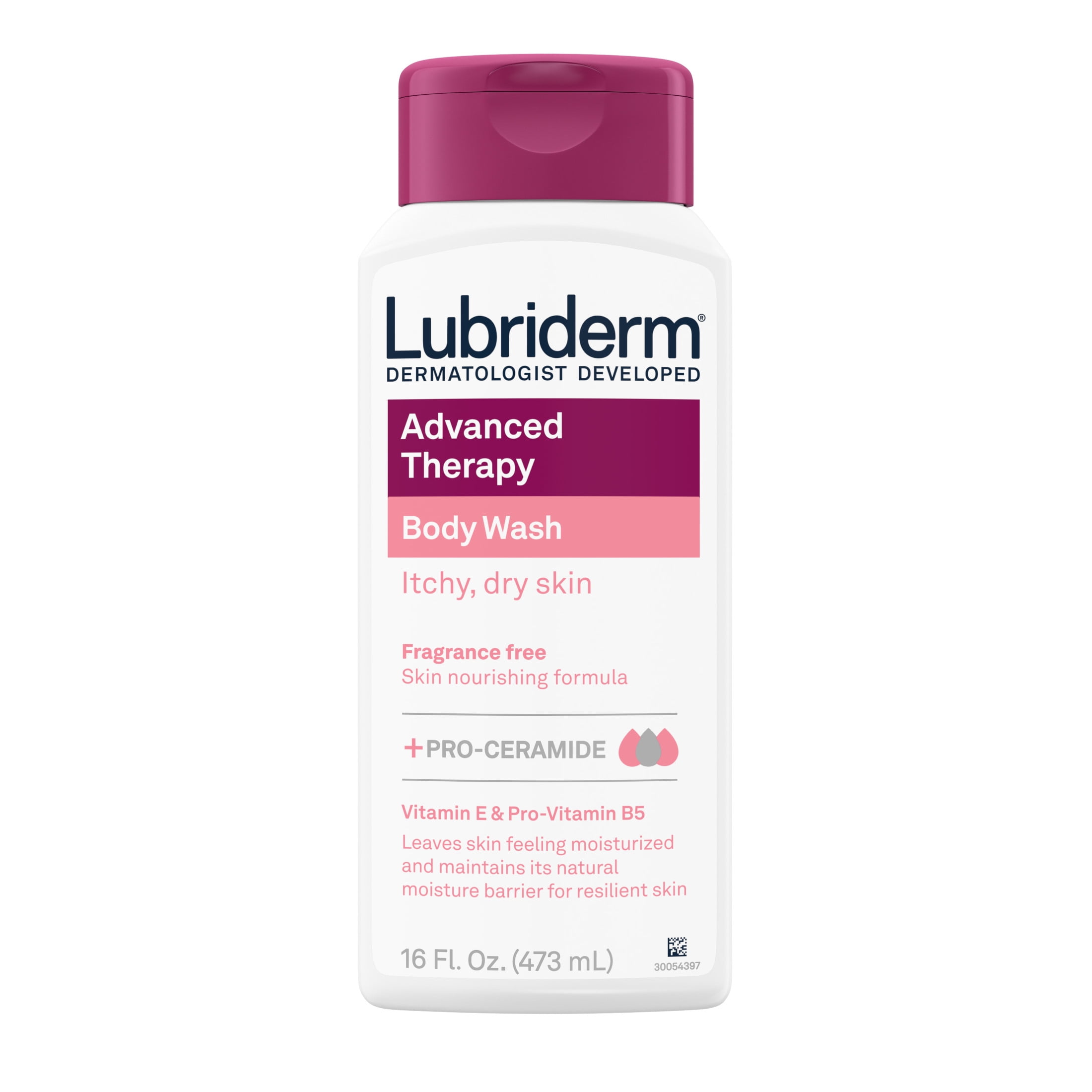 Lubriderm Advanced Therapy Unscented Body Wash, Vitamin E, 16 fl. oz